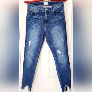 Hudson Blair superskinny chewed hem, distressed jeans